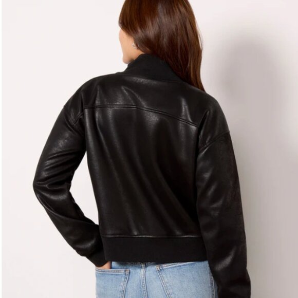 Evereve Aviator Bomber Jacket Black - Picture 3 of 9